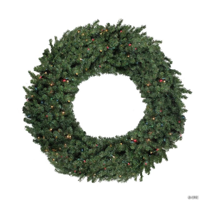 Pre-Lit Canadian Pine Commercial Size  Christmas Wreath  8ft  Multicolor Lights