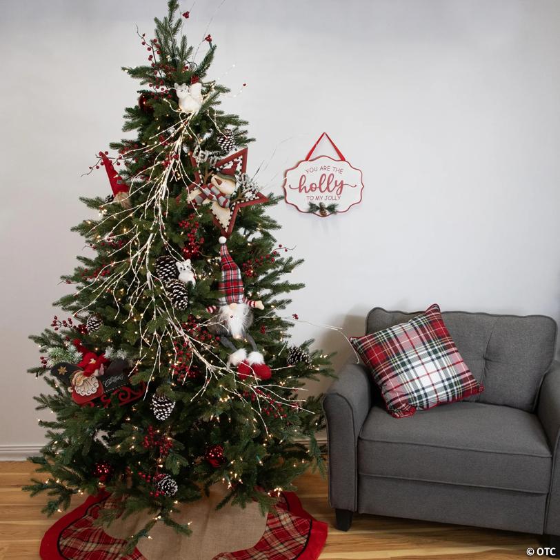 Pre-Lit Christmas Garland with Jingle Bells - 6' X 6" - Warm White Lights