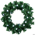 Pre-Lit Color Changing Fiber Optic Globe Lights Artificial Christmas Wreath  12-Inch