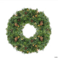 Pre-Lit Dakota Pine and Pinecone Artificial Christmas Wreath - 24" - Clear Lights