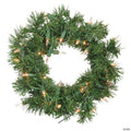Pre-Lit DeluPropere Windsor Pine Artificial Christmas Wreath - 10" - Clear Lights