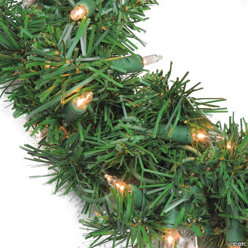 Pre-Lit DeluPropere Windsor Pine Artificial Christmas Wreath - 10" - Clear Lights
