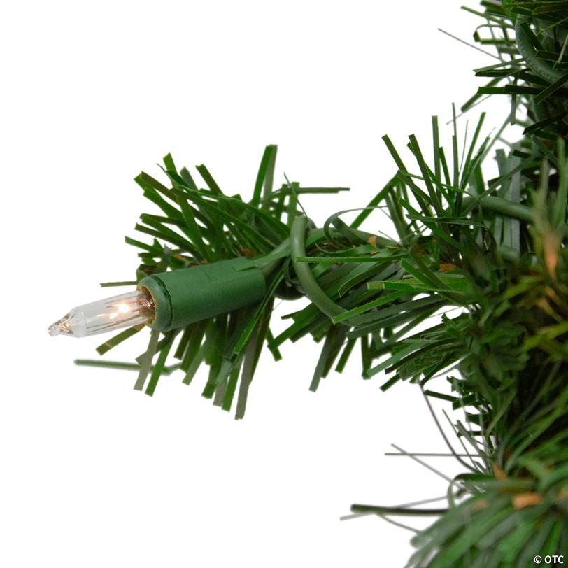 Pre-Lit DeluPropere Windsor Pine Artificial Christmas Wreath - 10" - Clear Lights