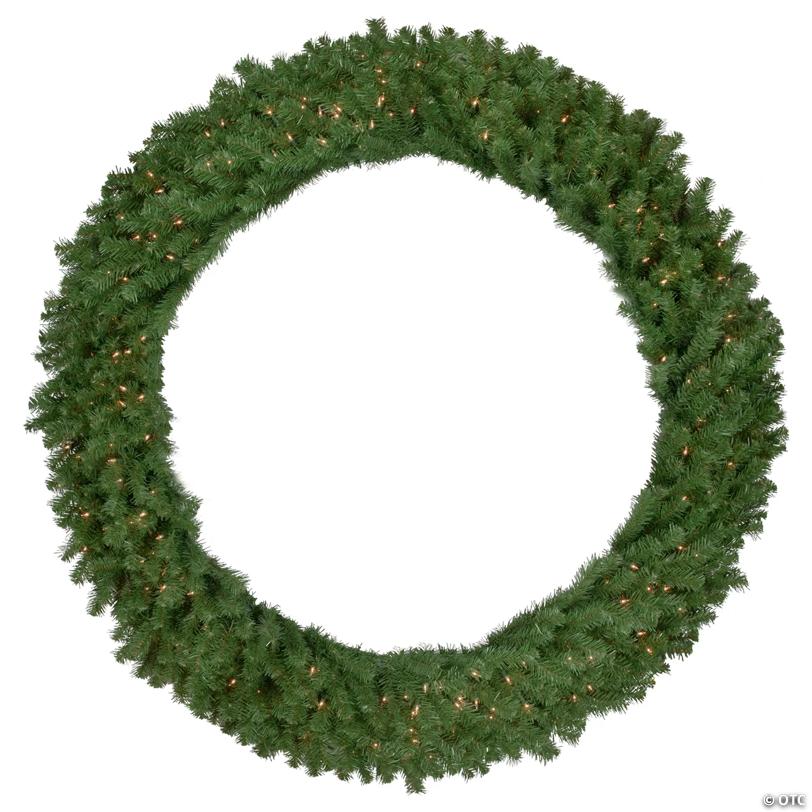 Pre-Lit Deluxe Dorchester Pine Artificial Christmas Wreath  60-Inch  Clear Lights