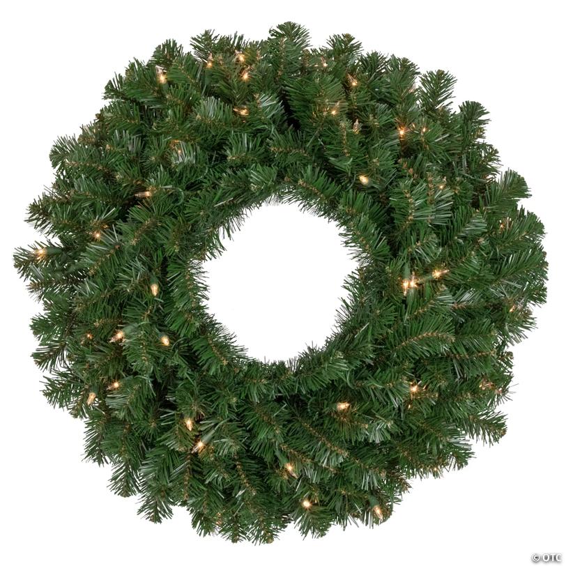 Pre-Lit Deluxe Windsor Pine Artificial Christmas Wreath - 36-Inch  Clear Lights
