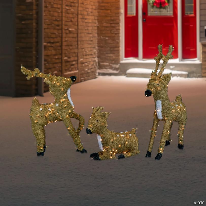 Pre-Lit Fawn Reindeer with Spots Outdoor Christmas Decoration - Brown