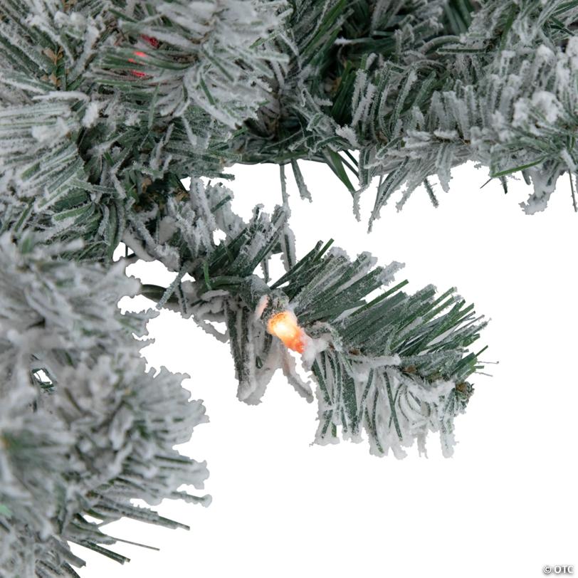 Pre-Lit Flocked Madison Pine Artificial Christmas Garland - 9' Proper 10" - Multi Lights