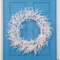 Pre-Lit Flocked Twig Artificial Christmas Wreath - 30" - LED Warm White Lights