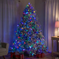 Pre-Lit Full Flocked Glacier Pine Artificial Christmas Tree - 7.5' Multi LED