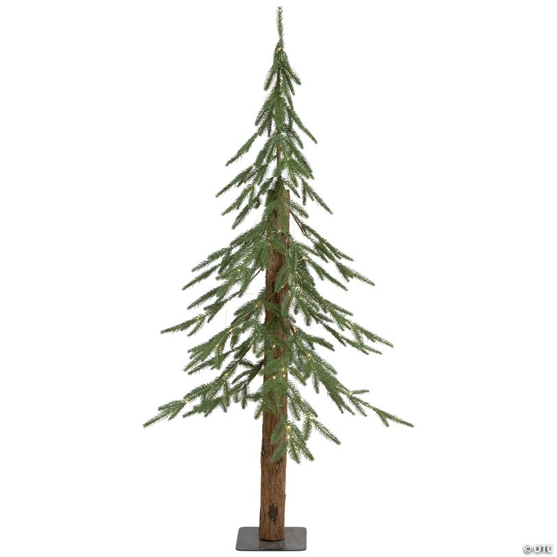 Pre-Lit Medium Alpine Artificial Christmas Tree - 4' - Clear LED Lights