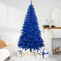 Pre-Lit Medium Artificial Pine Christmas Tree - 7' - Royal Blue - Clear Lights