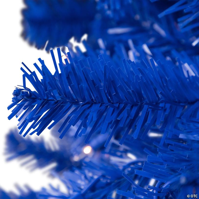 Pre-Lit Medium Artificial Pine Christmas Tree - 7' - Royal Blue - Clear Lights