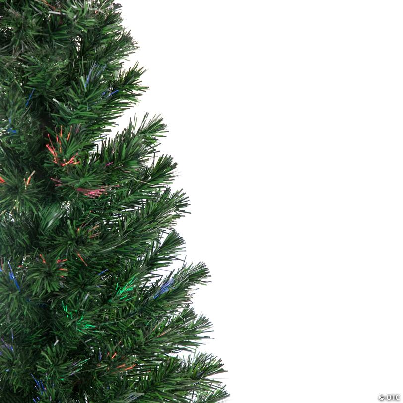 Pre-Lit Medium Multi-Color Fiber Optic Pine Christmas Tree - 4'