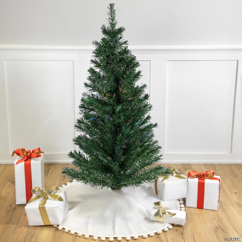 Pre-Lit Medium Multi-Color Fiber Optic Pine Christmas Tree - 4'