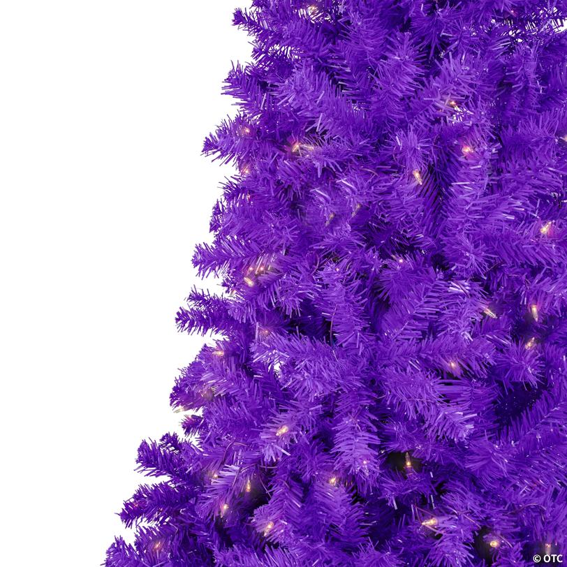 Pre-Lit Medium Pine Artificial Christmas Tree - 6' - Purple - Clear Lights