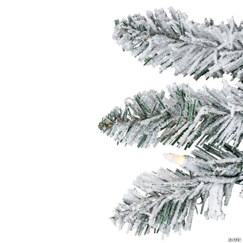 Pre-Lit Pencil Flocked Alpine Artificial Christmas Tree - 4' - Clear Lights