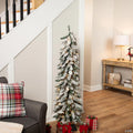 Pre-Lit Pencil Flocked Alpine Artificial Christmas Tree - 5' - Clear Lights