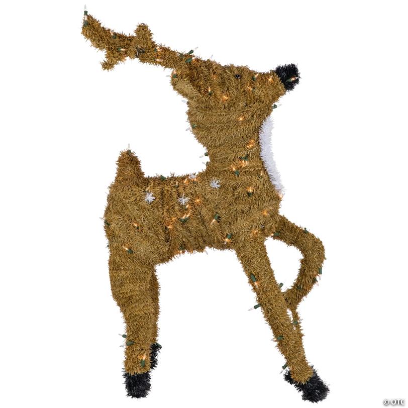 Pre-Lit Prancing Reindeer with Spots Outdoor Christmas Decoration - Brown