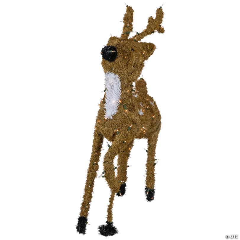 Pre-Lit Prancing Reindeer with Spots Outdoor Christmas Decoration - Brown