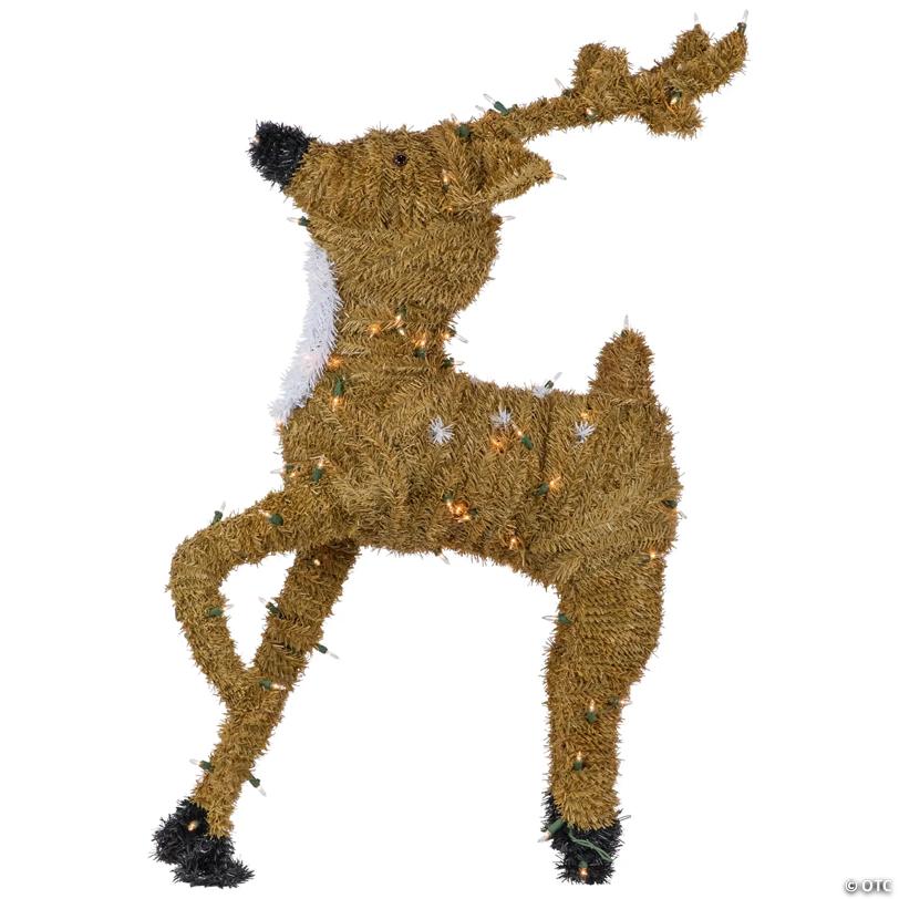 Pre-Lit Prancing Reindeer with Spots Outdoor Christmas Decoration - Brown