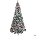 Pre-Lit Snowy Bristle Pine Artificial Christmas Tree - 7.5' - Warm White LED Lights