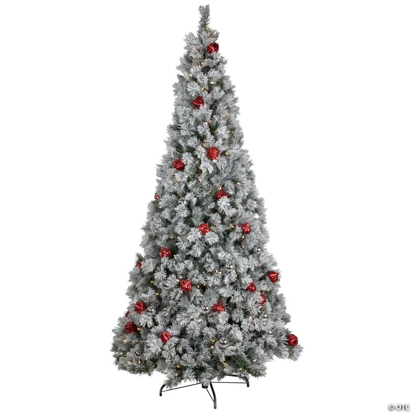 Pre-Lit Snowy Bristle Pine Artificial Christmas Tree - 7.5' - Warm White LED Lights