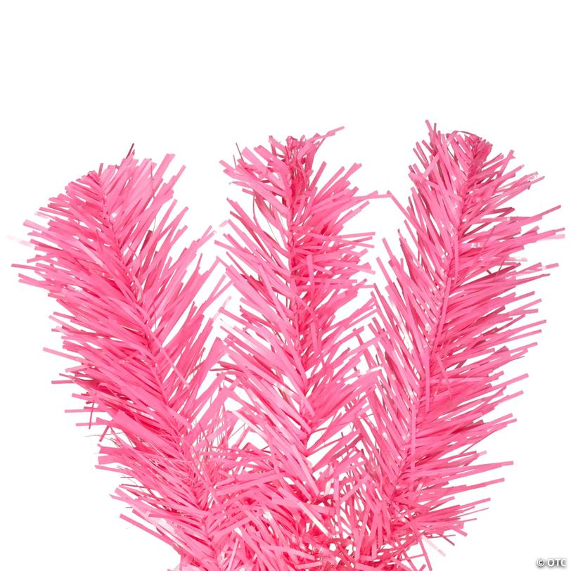 Pre-Lit Tinsel Artificial Christmas Tree - 3' - Pink - Clear Lights
