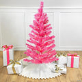 Pre-Lit Tinsel Artificial Christmas Tree - 3' - Pink - Clear Lights