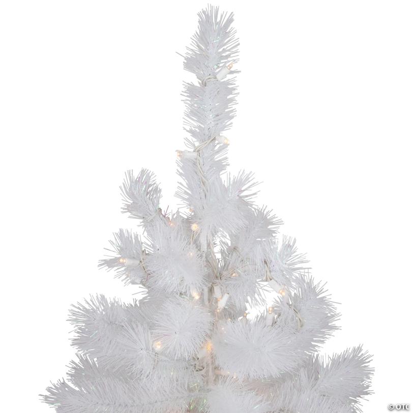 Pre-Lit White Alaskan Pine Artificial Christmas Tree - 3' - Warm White LED Lights
