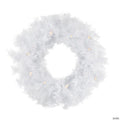 Pre-Lit White Alaskan Pine Artificial Christmas Wreath  48-Inch  Warm White LED  Lights