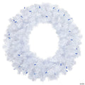 Pre-Lit Woodbury White Pine Artificial Christmas Wreath  24-Inch  Blue Lights