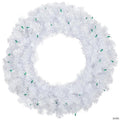 Pre-Lit Woodbury White Pine Artificial Christmas Wreath - 24" - Green Lights