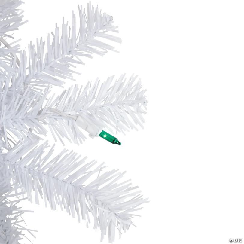 Pre-Lit Woodbury White Pine Artificial Christmas Wreath - 24" - Green Lights