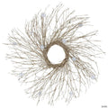 Pre-lit Glittered Twig and Snowflake Christmas Wreath - 28" - Warm White LED Lights
