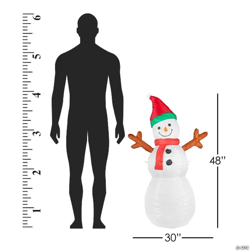ProductWorks 84072 Candy Cane Lane Inflatable Snowman Outdoor Display- 4