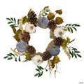 Pumpkins Foliage Grapevine Artificial Thanksgiving Wreath  24-Inch  Unlit