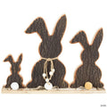 Rabbit Trio Wooden Tree Bark Easter Decoration - 15.75