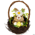 Rabbit with Twig Basket Easter Decoration - 7