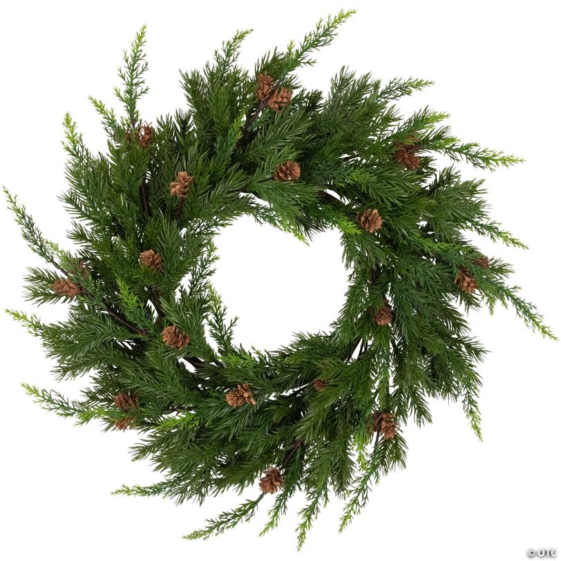 Real Touch™️ Cypress and Pinecone Artificial Christmas Wreath  - 24" - Unlit