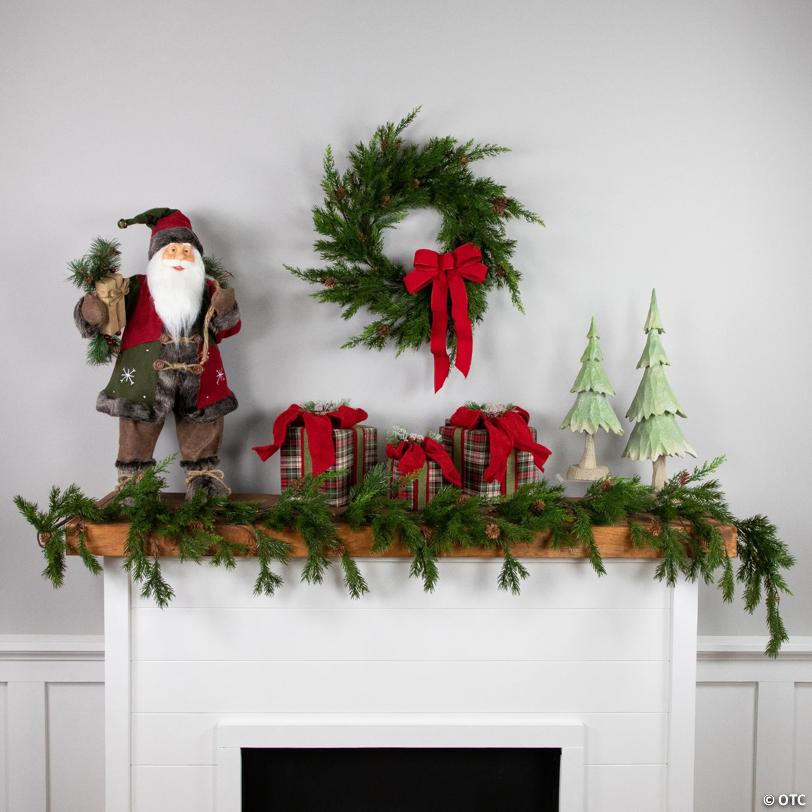 Real Touch™️ Cypress and Pinecone Artificial Christmas Wreath  - 24" - Unlit