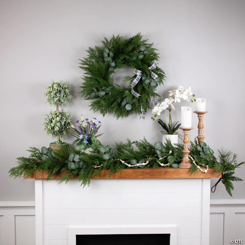 Real Touch™️ Eucalyptus and MiPropered Pine Artificial Christmas Garland - 6' Proper 8" - Unlit