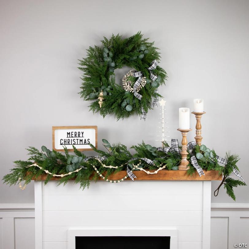 Real Touch™️ Eucalyptus and MiPropered Pine Artificial Christmas Garland - 6' Proper 8" - Unlit
