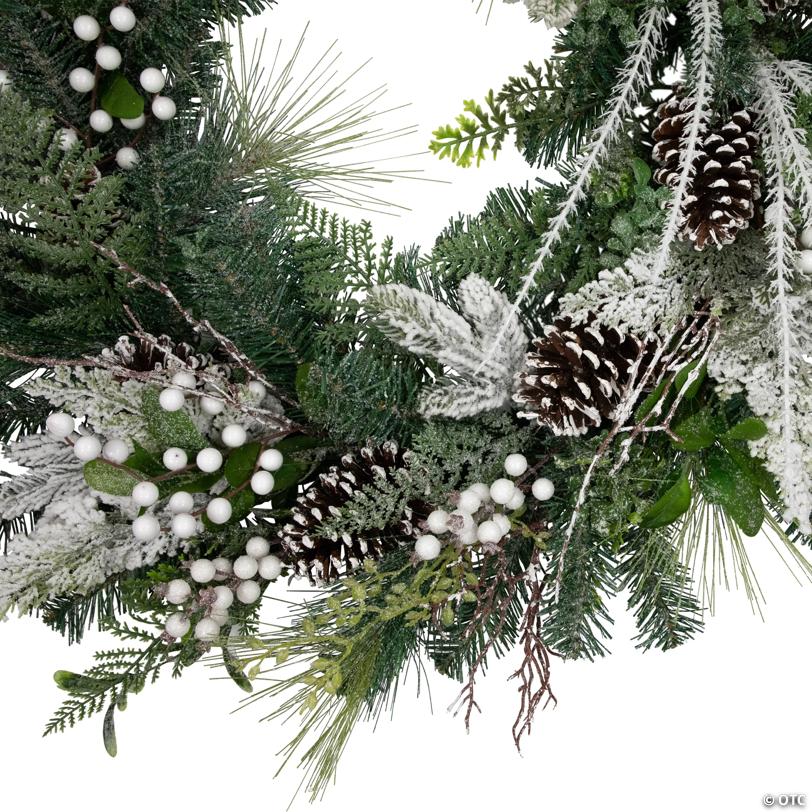 Real Touch™️ Frosted Pinecones and Berries Christmas Wreath - 36" - Unlit