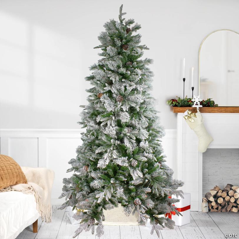 Real Touch™️ Medium Flocked Rosemary Emerald Angel Pine Artificial Christmas Tree - 7.5' - Unlit