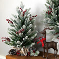Real Touch™️ Potted Flocked Mini Fir Pine Artificial Christmas Tree - 25" - Unlit