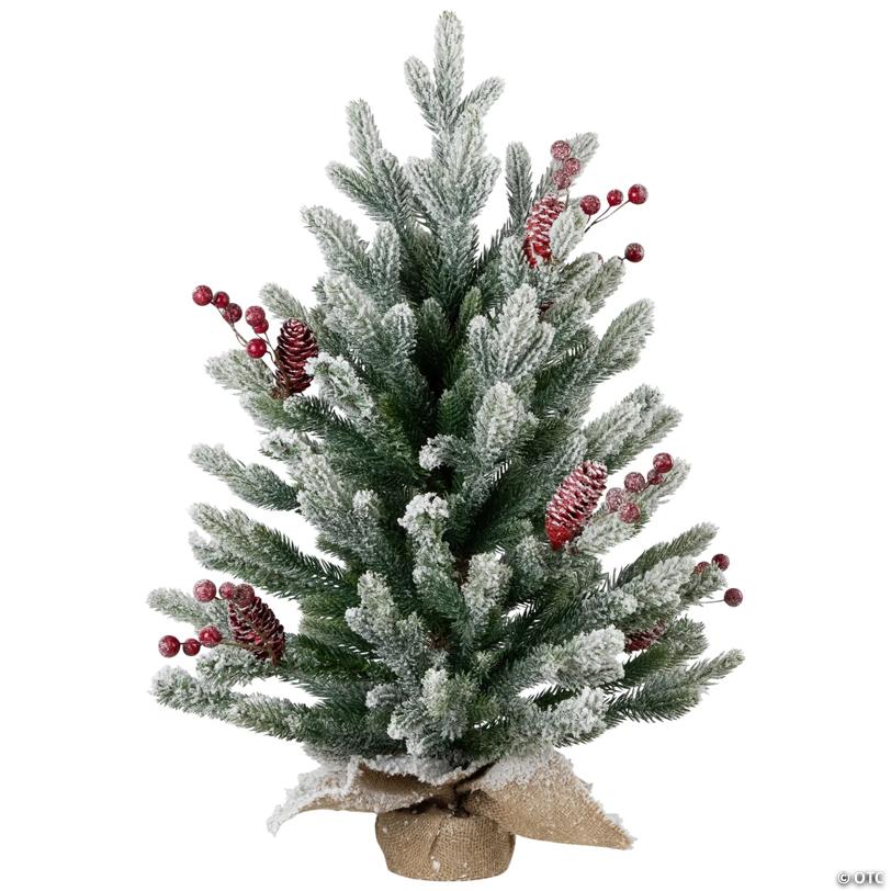 Real Touch™️ Potted Flocked Mini Fir Pine Artificial Christmas Tree - 25" - Unlit