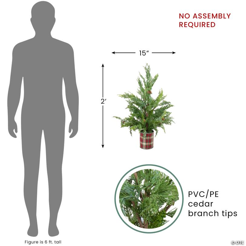 Real Touch™️ Potted Iced Cedar Artificial Christmas Tree - 24" - Unlit