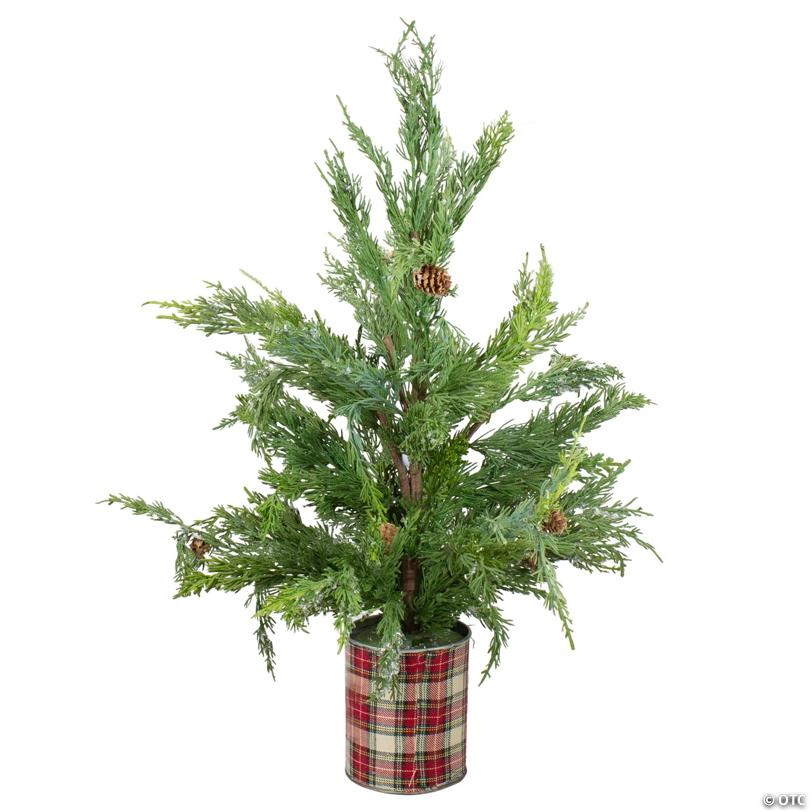 Real Touch™️ Potted Iced Cedar Artificial Christmas Tree - 24" - Unlit
