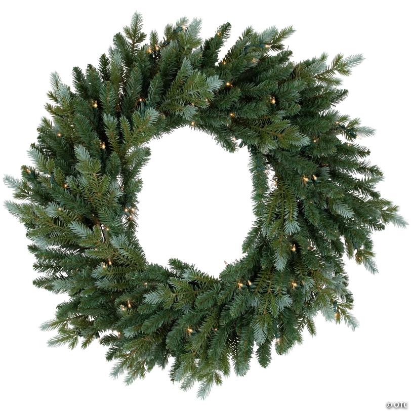 Real Touch™️ Pre-Lit Blue Spruce Artificial Christmas Wreath - 24" - Clear Lights