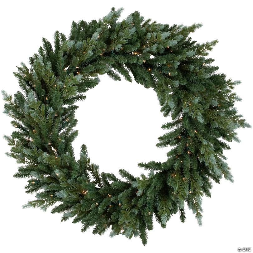 Real Touch™️ Pre-Lit Blue Spruce Artificial Christmas Wreath - 48" - Clear Lights